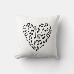 Coussin Alto Clef Viola Heart Love Notes musicales Blanc