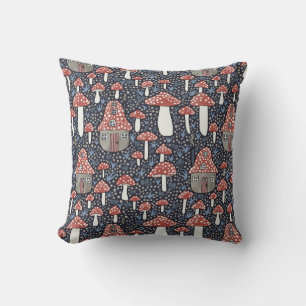 Coussin Amanita Magical Mushroom Village mignonne Illustra