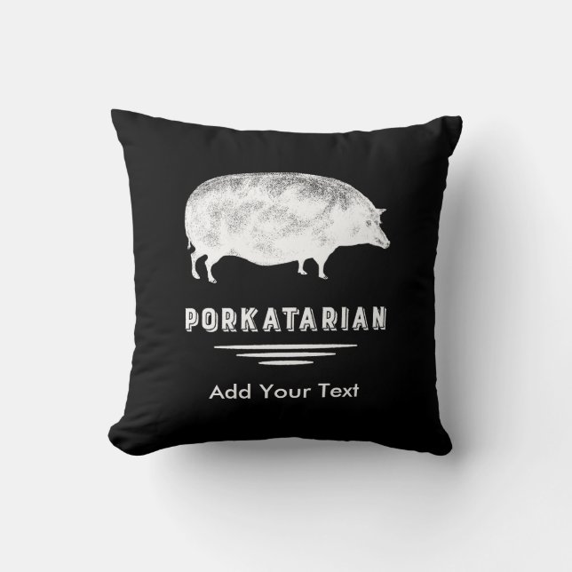 Coussin Amant antique Porkatarian de lard de porc drôle (Recto)