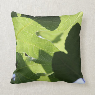Coussin Amant de nature, carreau vert de feuille