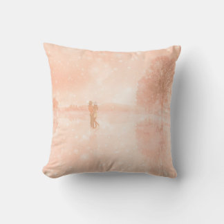 Coussin Amants sur un étang gelé         