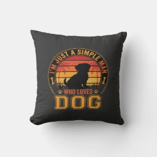 Coussin Amateur de chien Homme simple Rétro Coucher de sol