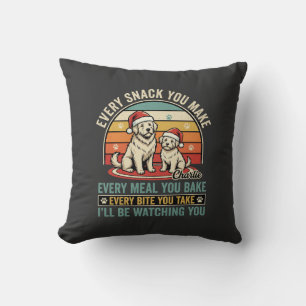 Coussin Amateurs de chiens de Noël Snack Regarder