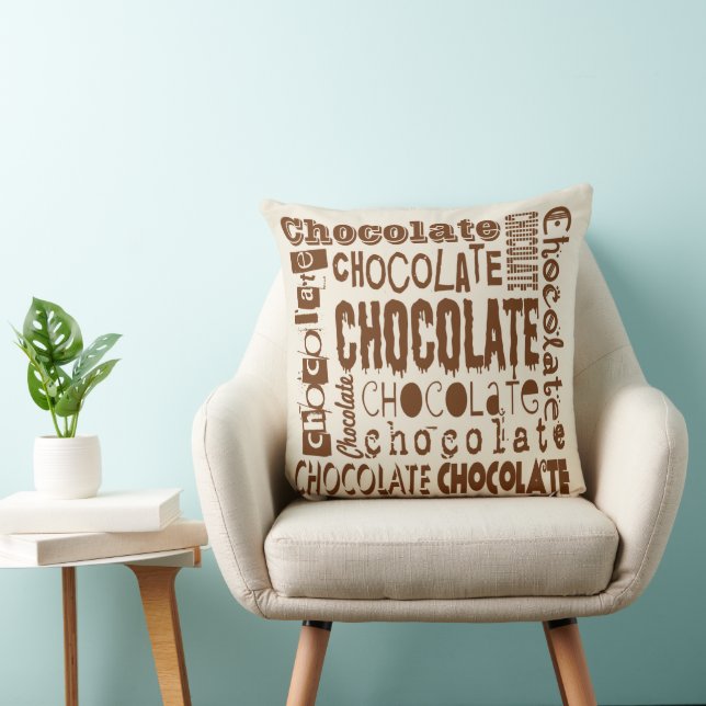 Coussin Amateurs de chocolat Police Jumble Carré Jumble Pi (Chaise)