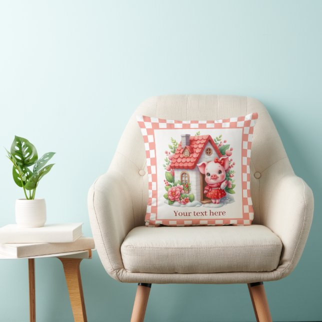 Coussin Amateurs de cochon de pays mignon ajouter du texte (Chaise)