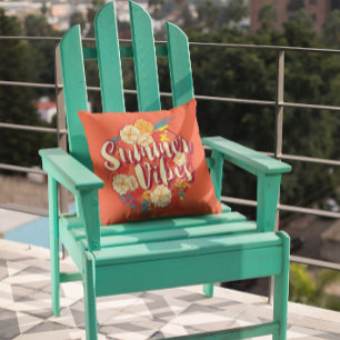 Coussin Ambiance estivale Fleurs de patio au bord de la pi