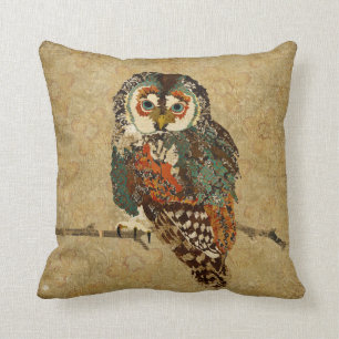 Coussin ambre turquoise de Mojo de hibou