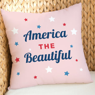 Coussin America la Belle Rose Étoilée Patriotique