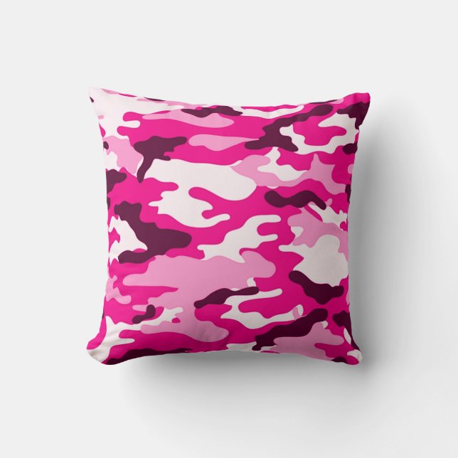 Coussin américain MoJo de camouflage rose (Recto)