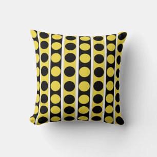 Coussin américain MoJo noir, blanc et jaune