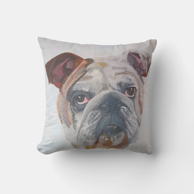 Coussin American Bulldog Artistic Pet Portrait (Recto)