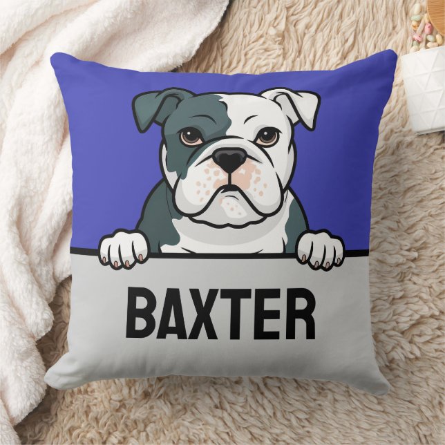 Coussin American Bulldog Custom Bulldog Chien à puce Amour (Couverture)