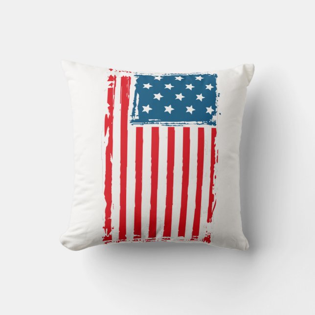 Coussin American Flag Grunge Vintage Tshirt (Recto)