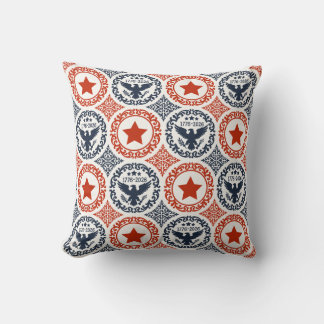 Coussin Americana Heritage Eagle Medallion -Navy Red Cream