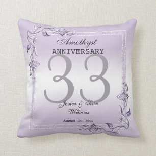 Coussin Amethyst Gem & Parties scintillant 33e anniversair
