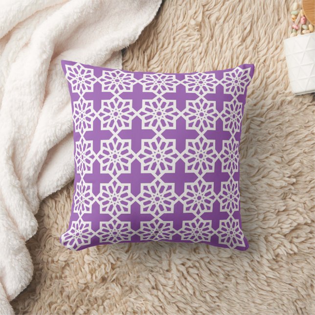 Coussin Amethyst Marocain Star Motif Carrelage Jeter Pil (Couverture)