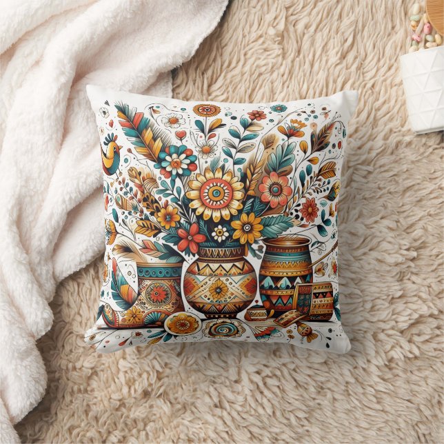 Coussin Ameublement floral en poterie décorative (Couverture)