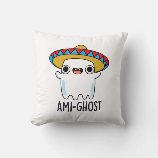 Coussin Ami-fantôme Drôle Halloween Mexicain Fantôme Pun (Recto)