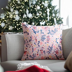 Coussin Amis de la forêt dans une forêt d'hiver douillette