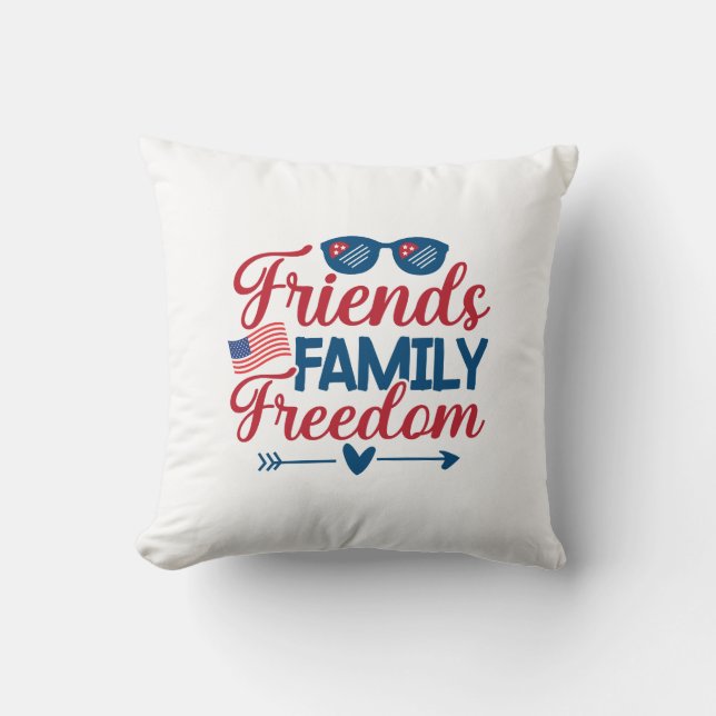Coussin Amis, famille et liberté (Recto)