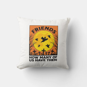 Coussin Amis fantômes d'Halloween Drôle d'horreur vintage_