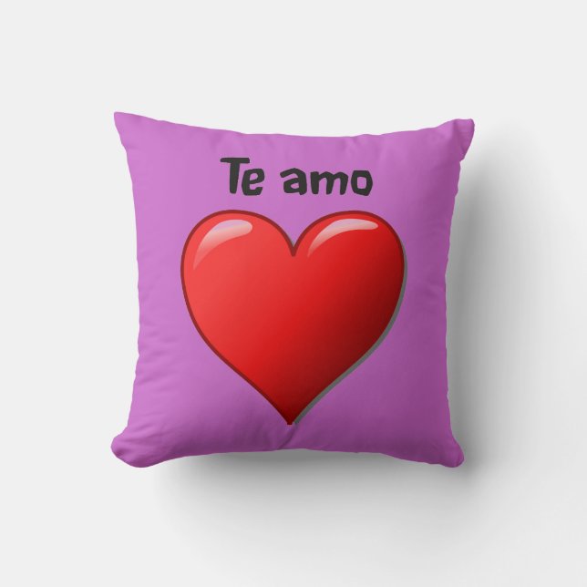 Coussin AMO de Te - Je t'aime dans l'Espagnol (Recto)