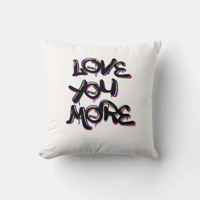 Coussin Amour à Plus Design Moderne et Propre  (Recto)