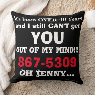 Coussin Amour amusant que 80's Music 867-5309 Jeter l'orei