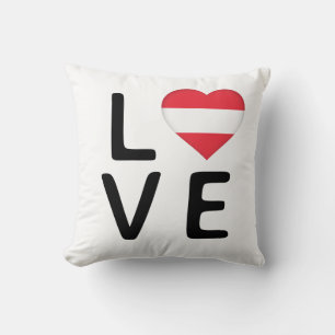 Coussin Amour - Autriche Drapeau Jeu d'oreiller