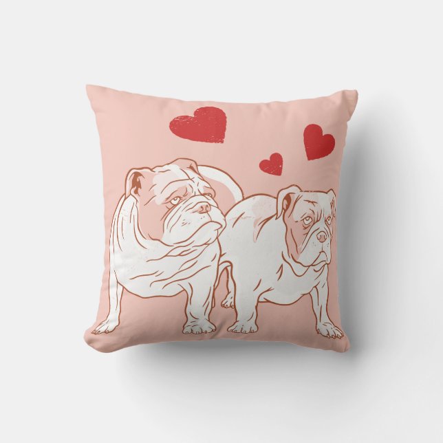 Coussin Amour de Bulldog (Recto)