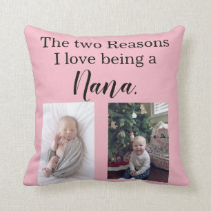 Coussin amour de deux raisons i étant Nana personnalisée