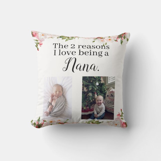 Coussin amour de deux raisons i étant Nana personnalisée (Recto)