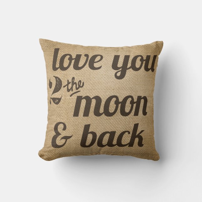 Coussin Amour de toile de jute vous 2 de lune l'homosexuel (Recto)