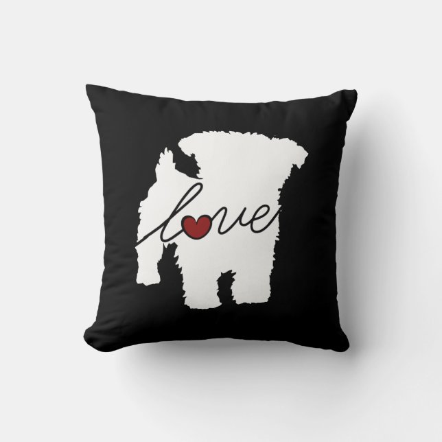 Coussin Amour de Yorkiepoo (Yorkie/caniche) (Recto)