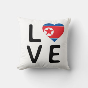 Coussin Amour - Drapeau Corée du Nord