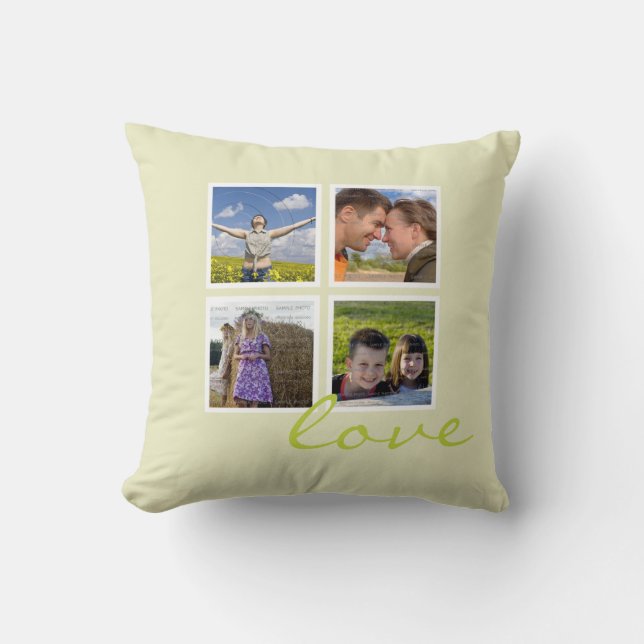 Coussin Amour fait sur commande du collage | de carreaux (Recto)