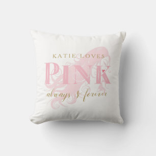 Coussin Amour Féminin Rose Pour Toujours Femme Silhouette 