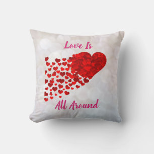 Coussin Amour Inspirationnel Coeurs Rouges Mignonne Saint 
