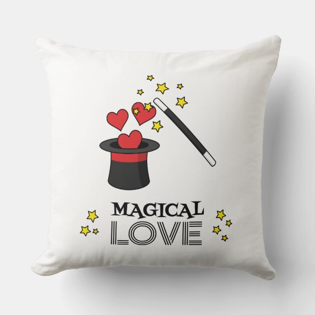 Coussin Amour magique - Noir (Recto)