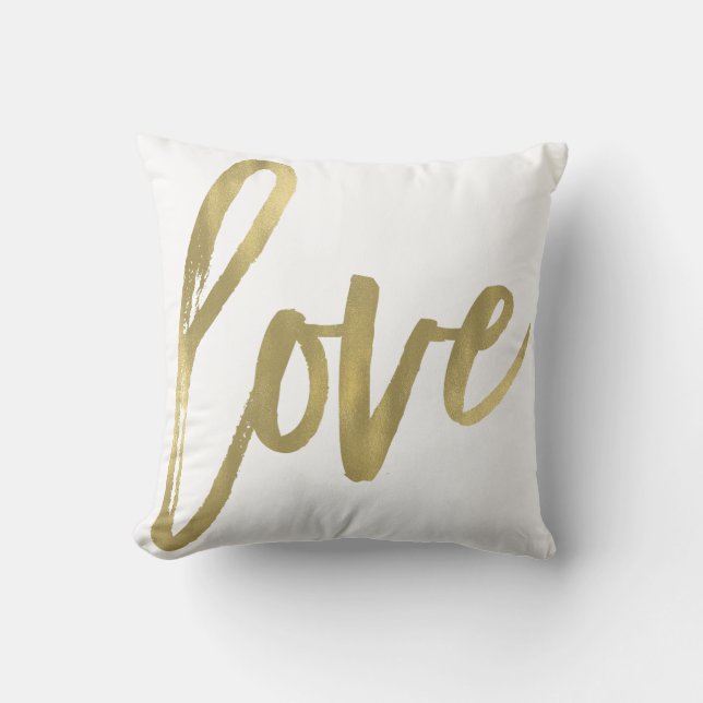 Coussin Amour Moderne Typographie De Script Tendance Or (Recto)