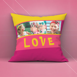 Coussin AMOUR Multiphoto Couleur de l'oreiller à lancer ra