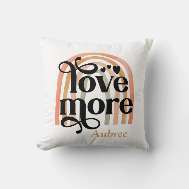 Coussin Amour Plus Rainbow Personnalisé (Recto)