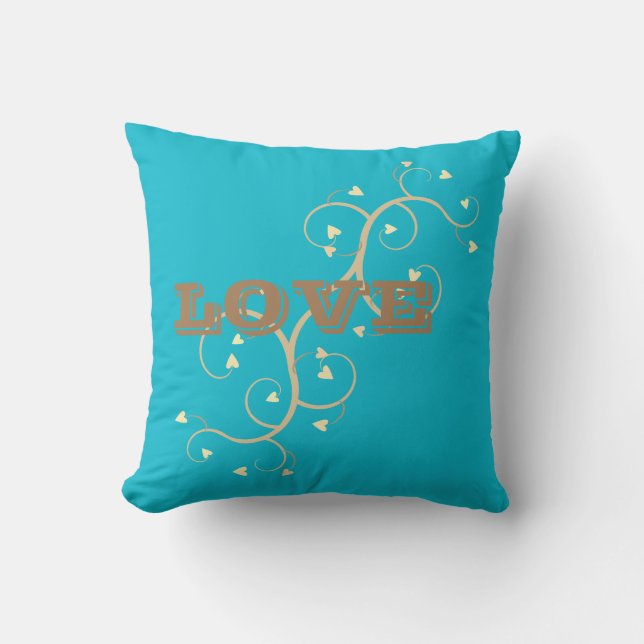 COUSSIN amour pour le design bleu turquesa couleur (Recto)