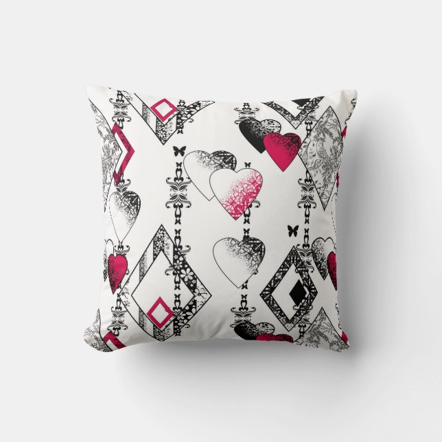 Coussin Amour, résille, patchwork (Recto)
