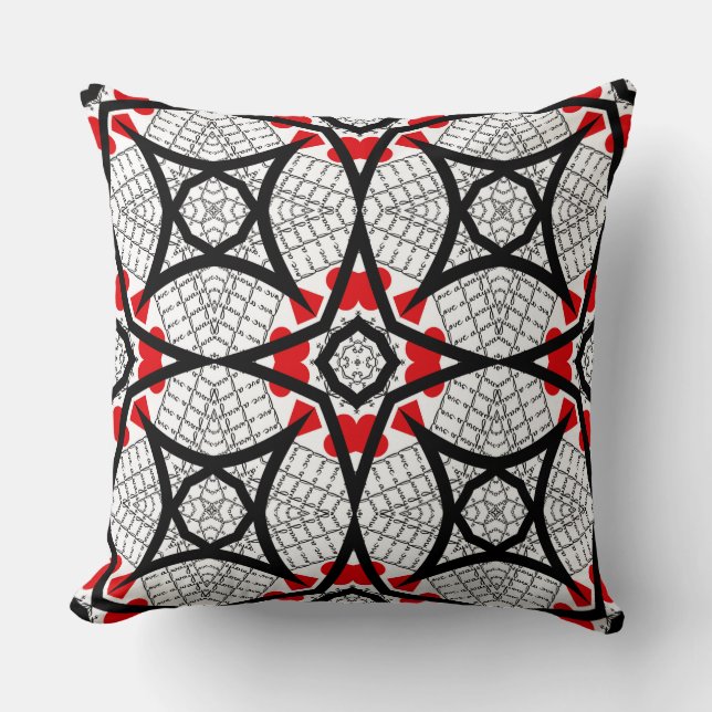 COUSSIN AMOUR ROUGE BLANC NOIR RÉPÉTER TOUJOURS LES MOTS S (Recto)