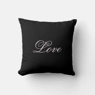 Coussin Amour Tendance Mariage Calligraphie Écriture Noir