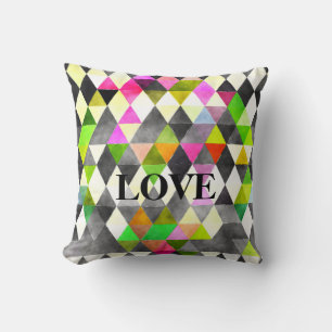 Coussin Amour Triangles Géométriques Abstraits
