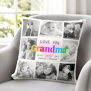 Coussin Amour Vous Grand-mère Collage Photo Moderne 8 Coul