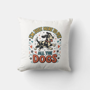 Coussin Amoureux de chiens drôle Vintage Animalerie Tous l