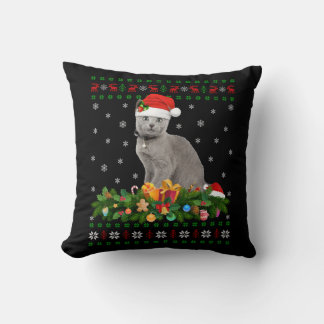Coussin Amoureux des animaux de chat Santa Hat Vilain Russ